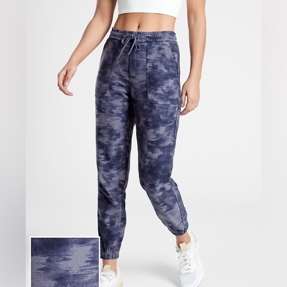 Athleta Farallon Blue Tie Dye Printed Jogger Pants Size 2